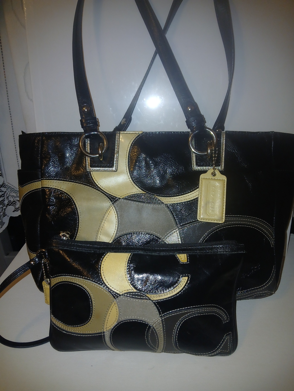 Coach Inlaid C Patchwork Tote Bag (Style F17127)